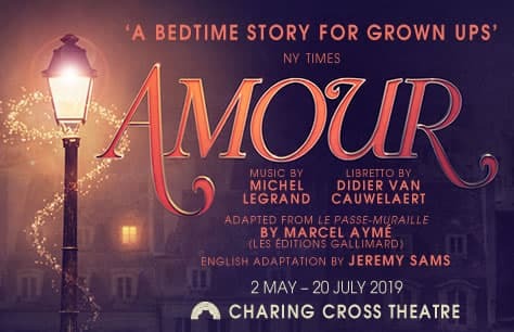 Michel Legrand’s musical Amour to receive its UK premiere at London’s Charing Cross Theatre