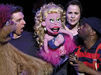 Mark Goldthorp, Rebecca Lock and Delroy Atkinson in Avenue Q