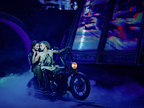 Martha Kirby as Raven and Glenn Adamson as Strat in BAT OUT OF HELL THE MUSICAL. Photo Credit - Chris Davis Studio
