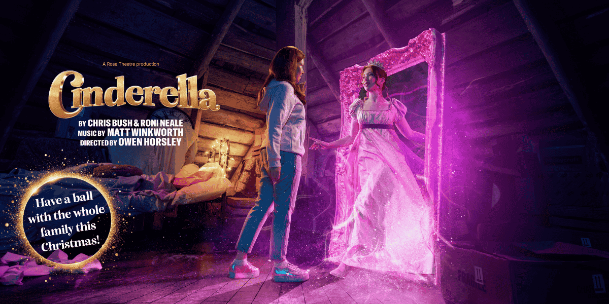Cinderella stepping out of the mirror