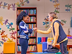 Susan Kelechi Watson (Carina) and Helen Hunt (Suzanne) in Eureka Day at The Old Vic (photo credit Manuel Harlan)