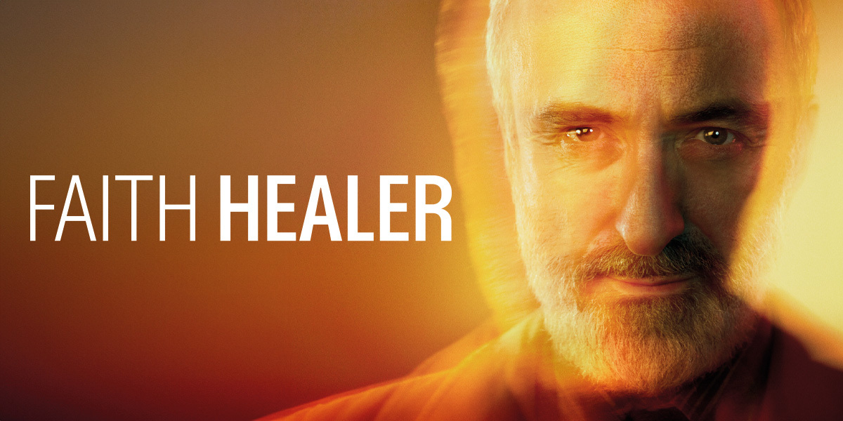 Blurry image of man with a beard. Text: Faith Healer