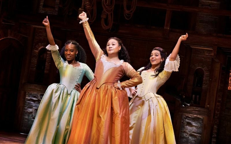 Production images of Hamilton musical in London
