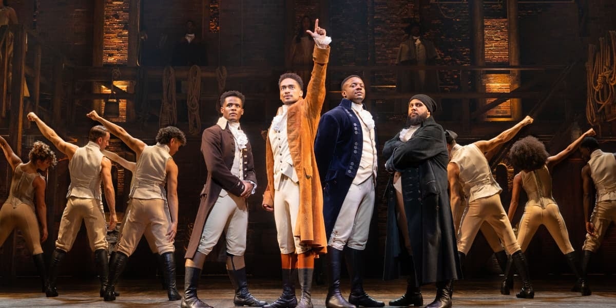 Production images of Hamilton musical in London

