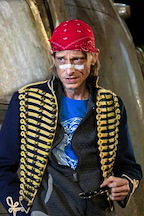 Production images of Jerusalem play in London starring Mark Rylance and Mackenzie Crook.