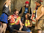 Production images of Jerusalem play in London starring Mark Rylance and Mackenzie Crook.