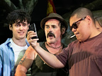 Production images of Jerusalem play in London starring Mark Rylance and Mackenzie Crook.