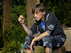 Production images of Jerusalem play in London starring Mark Rylance and Mackenzie Crook.