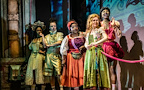 Production image of Miriam-Teak Lee, Cassidy Janson, Malinda Parris and ensemble in & Juliet in London