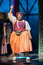 Production image of Malinda Parris as Nurse in & Juliet in London