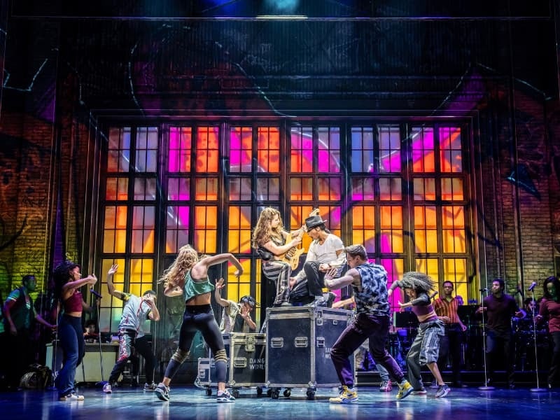 Myles Frost and the original West End cast performing in MJ the Musical at the Prince Edward Theatre London