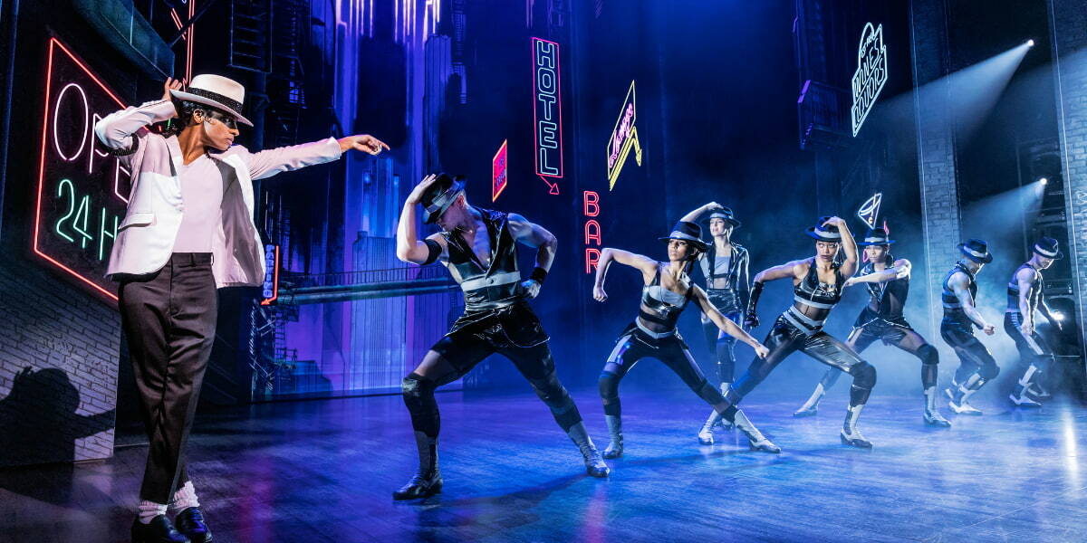 Myles Frost and the West End cast performing in MJ the Musical at the Prince Edward Theatre London