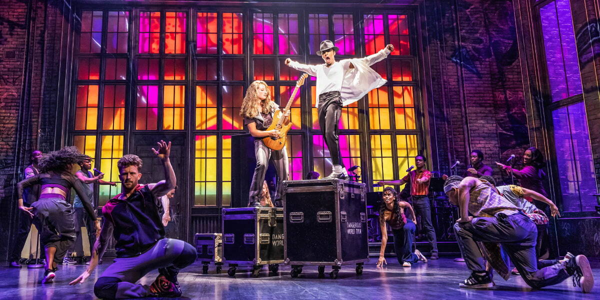 Myles Frost and the West End cast performing in MJ the Musical at the Prince Edward Theatre London