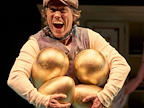 Production image of Mother Goose with Ian McKellen and John Bishop.