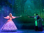 Production image of Mother Goose with Ian McKellen and John Bishop.