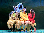 Production image of Mother Goose with Ian McKellen and John Bishop.