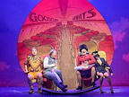 Production image of Mother Goose with Ian McKellen and John Bishop.