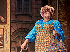 Production image of Mother Goose with Ian McKellen and John Bishop.