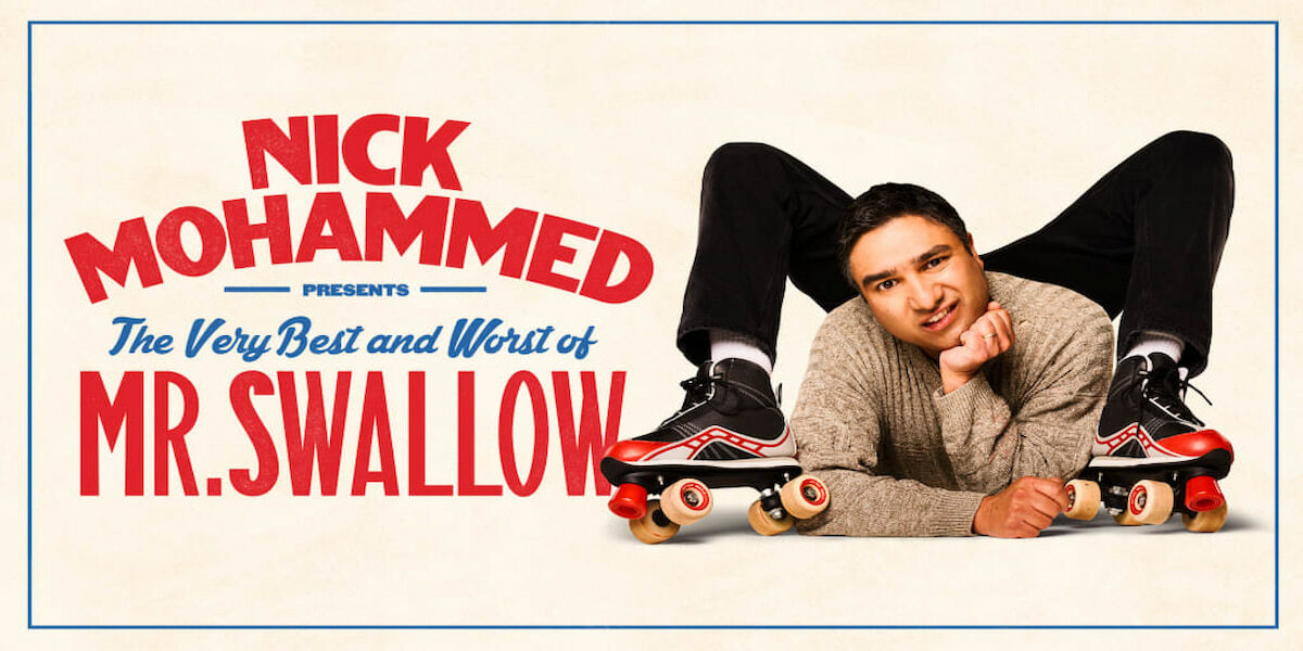 Nick Mohammed with roller skates