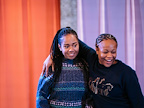 l-r  Shayde Sinclair (Elle) and  Bukky Bakray (Funmi) in SLEEPOVA at Bush Theatre.  Photo credit Helen Murray.