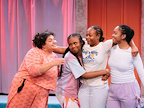 l-r  Amber Grappy (Rey), Aliyah Odoffin (Shan), Bukky Bukray (Funmi) and Shayde Sinclair (Elle) in SLEEPOVA at Bush Theatre.  Photo credit Helen Murray.