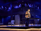 Joel Harper-Jackson as Harry and the company of Standing at the Sky's Edge in the West End. Credit Brinkhoff-Moegenburg