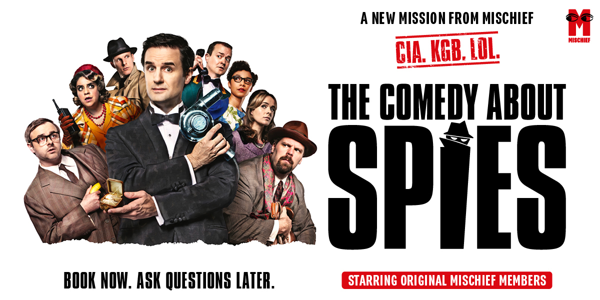 The Comedy About Spies official artwork, london theatre tickets show.