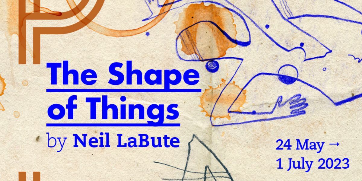 Test: The Shape of Things by Neil La Bute. 24 May - 1 July 2023. Abstract images of bodies on tea stained paper.