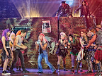 Elena Skye as Scaramouche, Ian McIntosh as Galileo Figaro, Ben Elton as Rebel Leader with We Will Rock You cast Photo Credit; Manuel Harlan