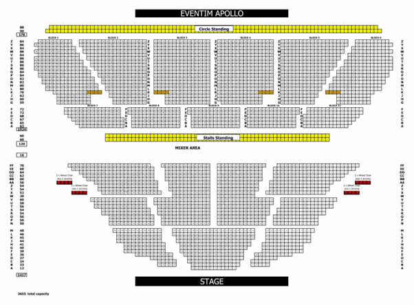 Eventim Apollo Best Seats and Seating Plan