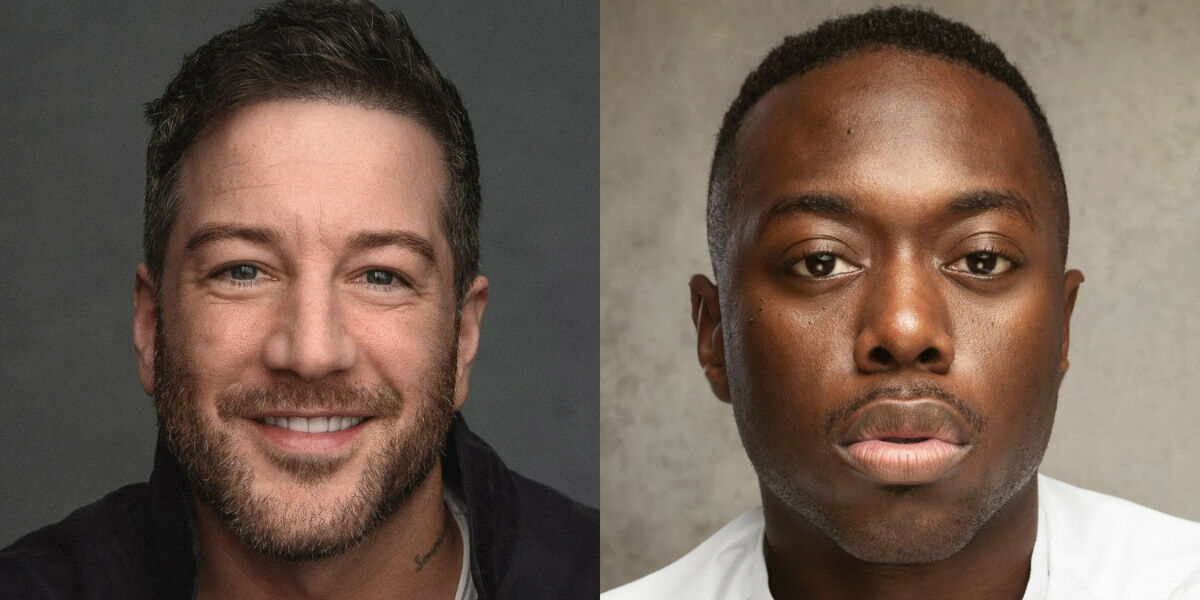 Headshots of Matt Cardle and Tosh Wanogho-Maud who both star in Kinky Boots The Musical