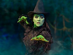 Production shot of Lucie Jones as Elphaba in Wicked in London