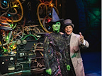 Production shot of Lucie Jones as Elphaba and Gary Wilmot as the Wizard in Wicked in London