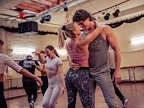 Rehearsal image of Michael O’Reilly as Johnny Castle and Kira Malou as Frances “Baby” Houseman in Dirty Dancing in London.