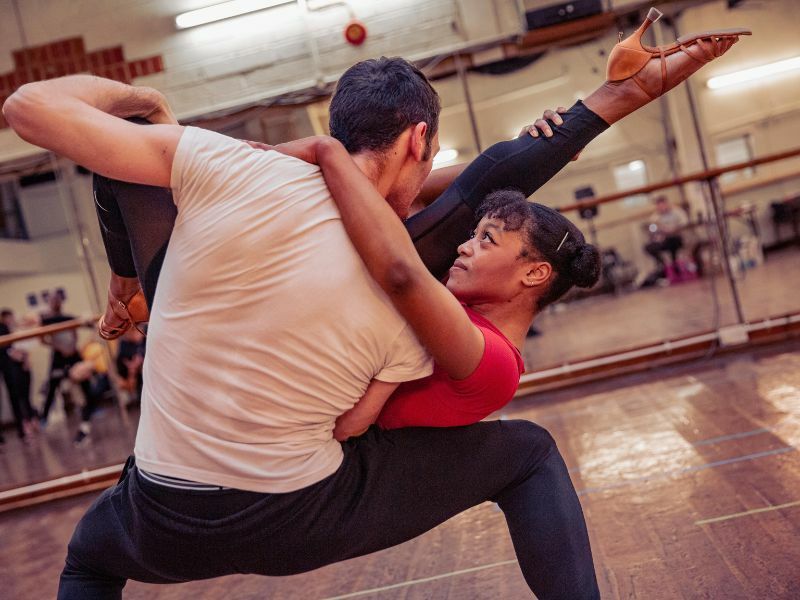 Rehearsal image of Dirty Dancing cast in Dirty Dancing in London.