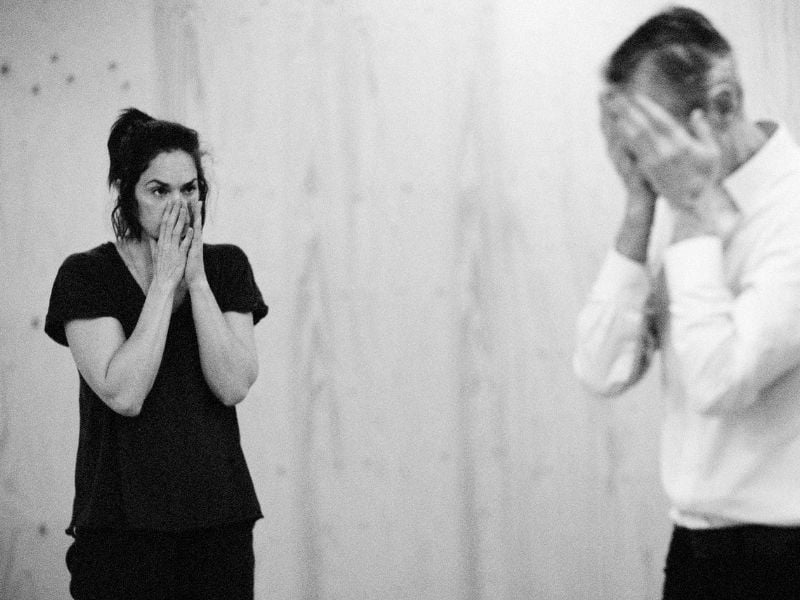 Rehearsal images of Ruth Wilson who has reunited with Ivo van Hove in The Human Voice in London. 