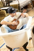 Rehearsal image featuring Jordan Luke Gage in Bonnie & Clyde in London. | Photo credit: Darren Bell
