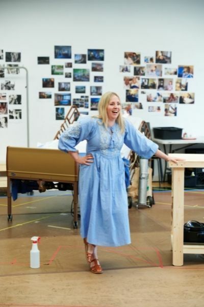 Sinead Matthews (Pam) in Mad House rehearsals. Photo credit Jenny Anderson.