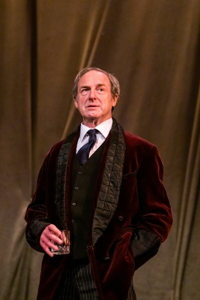 Production image of Julian Forsyth as Arthur Kipps and Matthew Spencer as The Actor in The Woman in Black in London