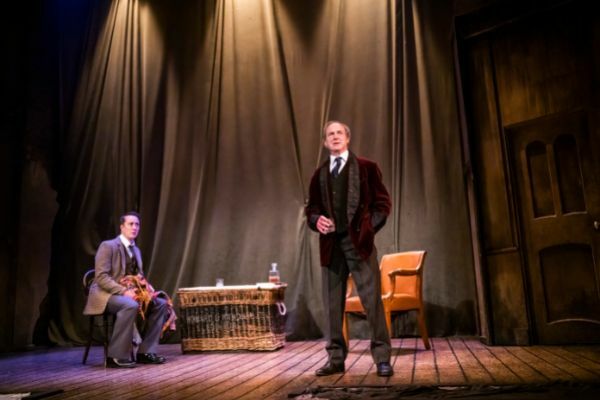 Production image of Julian Forsyth as Arthur Kipps and Matthew Spencer as The Actor in The Woman in Black in London