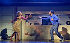Production image of Aisha Jawando (Tina Turner) and Cordell Mosteller (Raymond Hill) in TINA in London. | Photo by Manuel Harlan