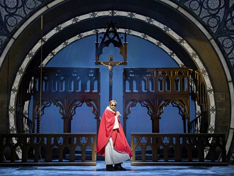 Production image of Jeremy Secomb as Curtis Jackson in Sister Act The Musical. | Photo by Manuel Harlan
