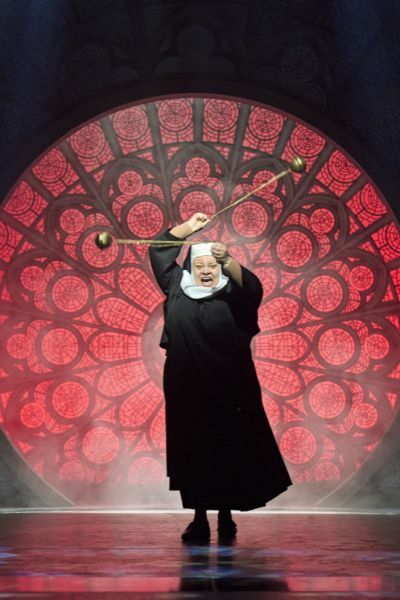 Production image of Keala Settle as Sister Mary Patrick in Sister Act The Musical. | Photo Manuel Harlan
