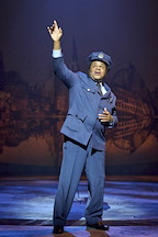 Production image of Clive Rowe as Eddie Souther in Sister Act The Musical. | Photo by Manuel Harlan