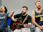 The Choir of Man Levi Tyrell, Owen Bolton and Matt Beveridge.