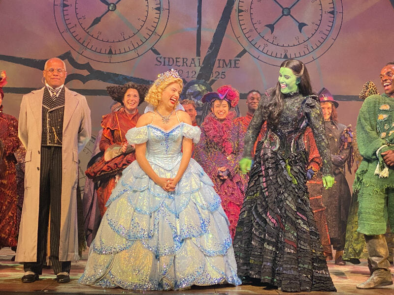 The West End cast of Wicked celebrates the show's 16th Birthday at curtain call.