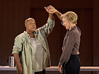 Juliet Garricks (Charlie) and Juliet Stevenson (Ruth Wolff) holding hands.