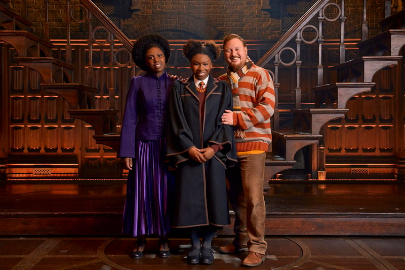 2.	 L-r: Michelle Gayle (Hermione Granger), Grace Wylde (Rose Granger-Weasley) and Thomas Aldridge (Ron Weasley), photo by Manuel Harlan