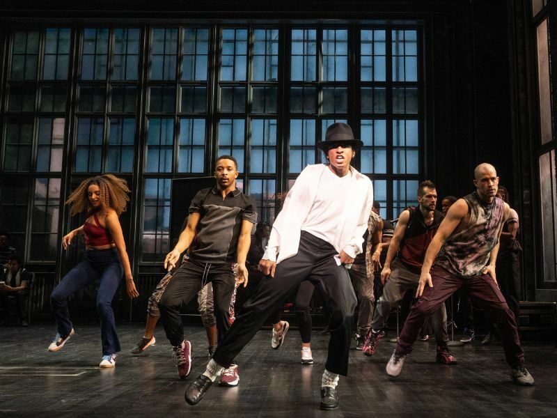 The Broadway Company of MJ, dancing with cast member dressed as Michael Jackson - Photo by Matthew Murphy.