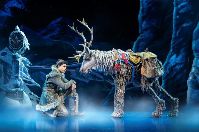 (L to R) Djavan van de Fliert (Kristoff) and Ashley Birchall_MIkayla Jade (Sven)- Disney's Frozen the Musical - Photo by Johan Persson © Disney